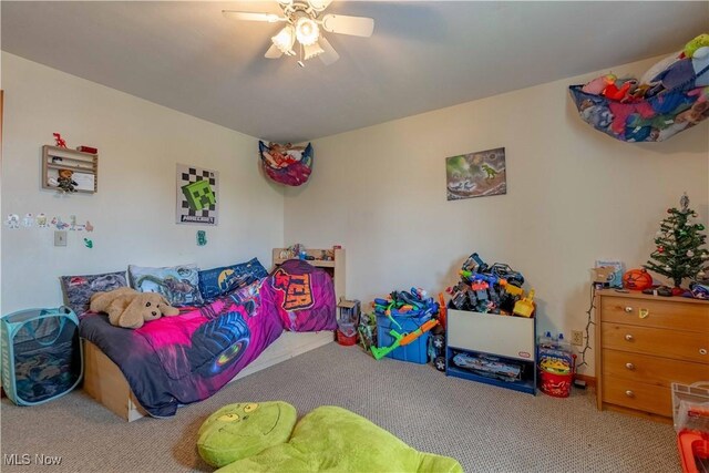 1715 High St, Louisville, OH 44641 - bedroom with carpet floors and ceiling fan