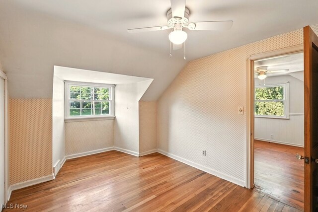 5105 E Sprague Rd, Independence, OH 44131 - bonus room featuring light wood-type flooring, ceiling fan, and vaulted ceiling