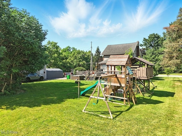 8505 Olde 8 Rd, Northfield Center, OH 44067 - view of playground with a yard