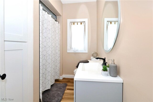 1120 Delia Ave, Akron, OH 44320 - full bathroom featuring vanity, wood finished floors, and a shower with curtain