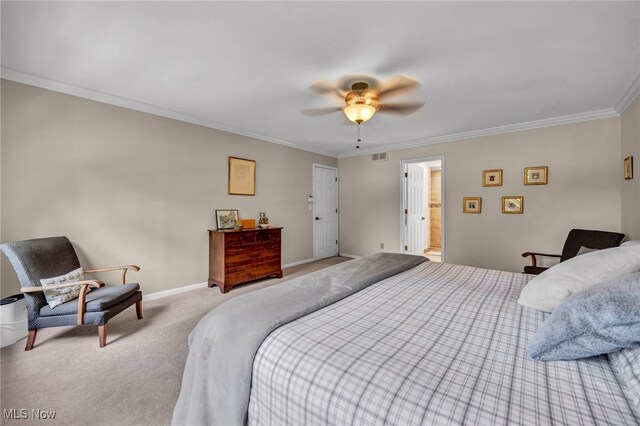 561 Willard Rd, Aurora, OH 44202 - carpeted bedroom with crown molding and a ceiling fan
