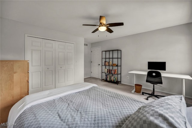 561 Willard Rd, Aurora, OH 44202 - bedroom with a closet, carpet floors, and ceiling fan