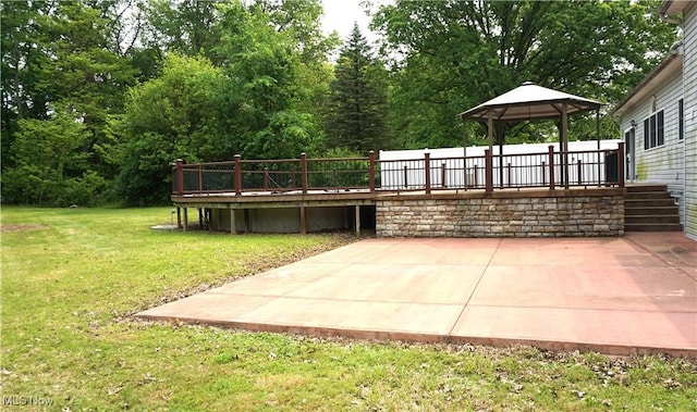 1519 Mctaggart Rd, Stow, OH 44224 - view of patio / terrace featuring a gazebo and a deck
