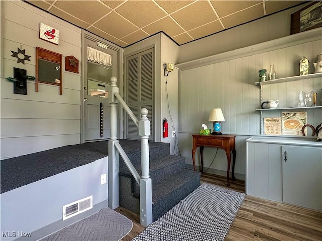 30 Bond St, Niles, OH 44446 - stairs featuring wood finished floors and a drop ceiling