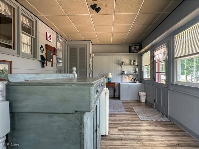 30 Bond St, Niles, OH 44446 - kitchen with wood finished floors and a paneled ceiling