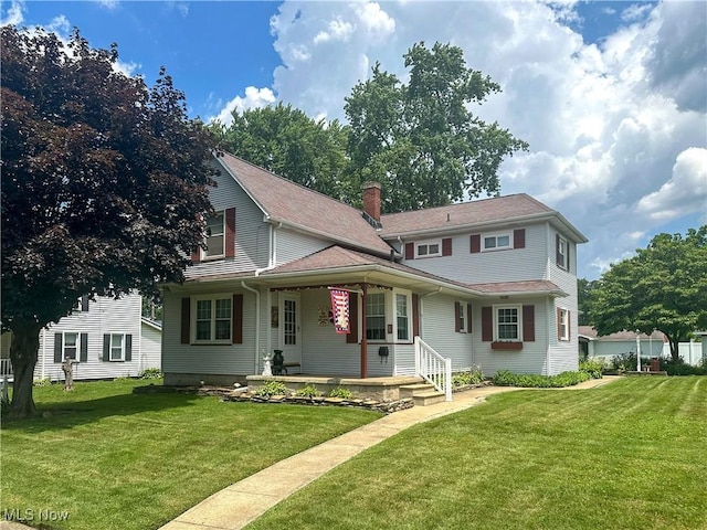 30 Bond St, Niles, OH 44446 - view of front facade featuring a front lawn and a porch