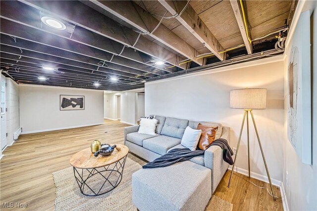 30529 Ridge Rd, Wickliffe, OH 44092 - living room featuring baseboards and wood finished floors