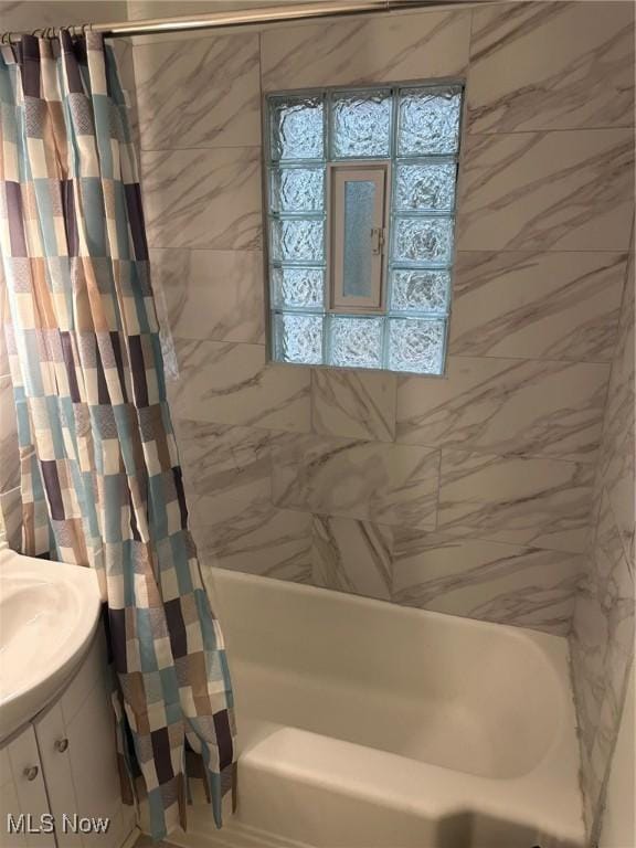 1042 Frederick Blvd, Akron, OH 44320 - full bath with shower / bathtub combination with curtain and vanity