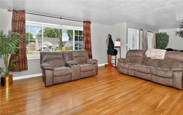 120 N Middle St, Columbiana, OH 44408 - living area with light wood-style floors and a chandelier