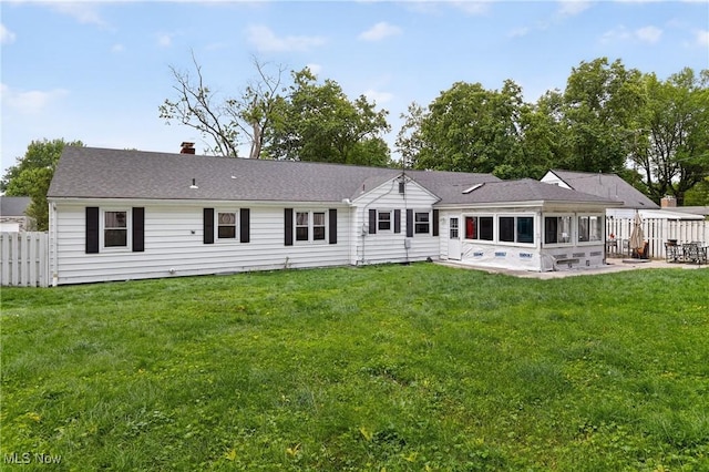 120 N Middle St, Columbiana, OH 44408 - rear view of property with a patio and a sunroom