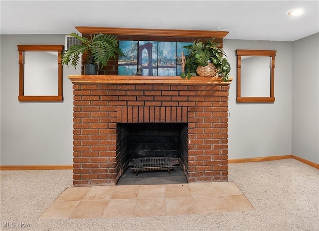 120 N Middle St, Columbiana, OH 44408 - detailed view of a brick fireplace and recessed lighting