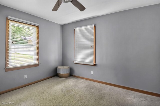 120 N Middle St, Columbiana, OH 44408 - carpeted spare room featuring ceiling fan and baseboards