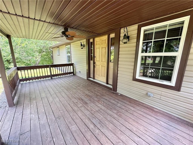 33 Knight Ln, Big Bend, WV 26136 - wooden porch featuring a ceiling fan