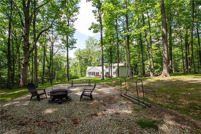 389 Bentleyville Rd, Moreland Hills, OH 44022 - view of yard with a fire pit