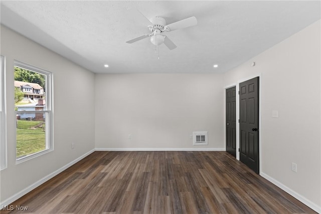410 Elm St, Martins Ferry, OH 43935 - empty room featuring wood finished floors, ceiling fan, and recessed lighting