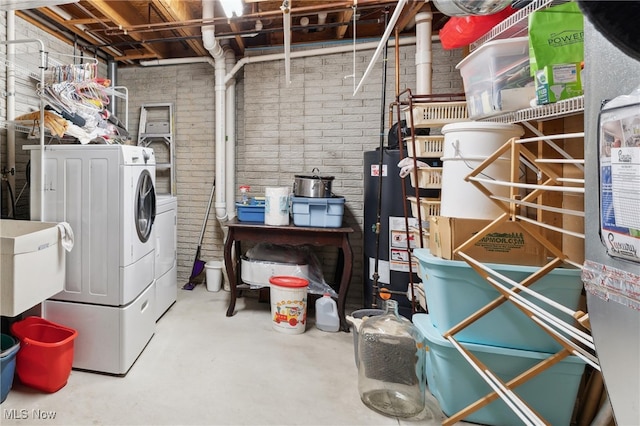 82 Pyle Rd, Oberlin, OH 44074 - unfinished basement with water heater and brick wall