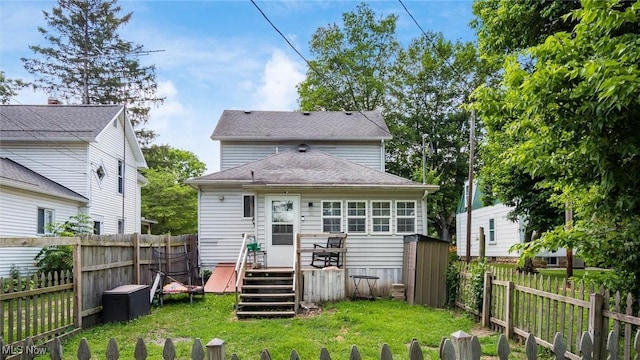 576 N Main St, Utica, OH 43080 - back of property with a fenced backyard and roof with shingles