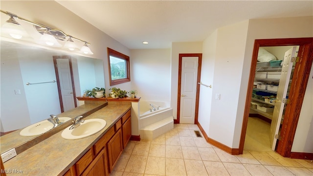 3383 Suffolk Downs, Stow, OH 44224 - full bath featuring a bath, vanity, and recessed lighting