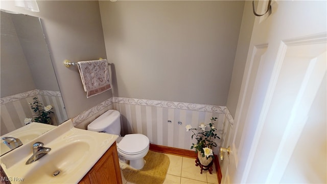 3383 Suffolk Downs, Stow, OH 44224 - bathroom featuring vanity, tile patterned flooring, and wallpapered walls