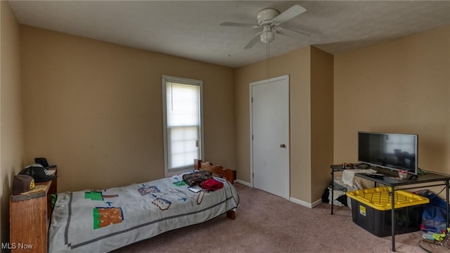 217 Mclaughlin Ave, Byesville, OH 43723 - carpeted bedroom featuring baseboards and ceiling fan