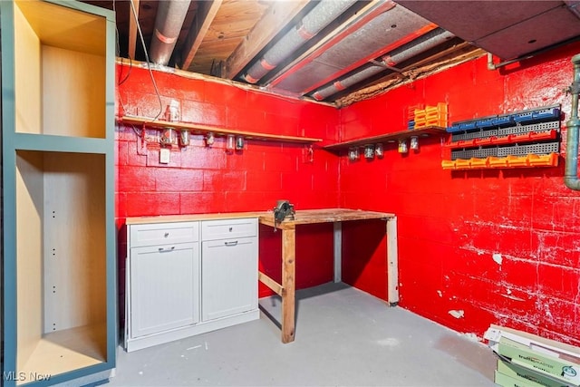302 Bender Ave, Akron, OH 44312 - unfinished basement featuring concrete block wall