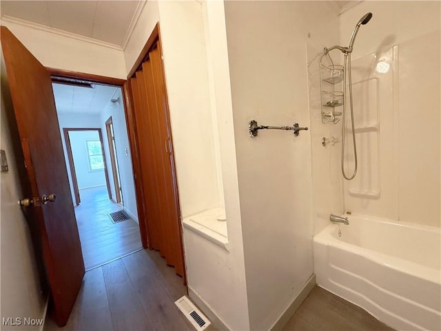 5048 Grove Ave, Lorain, OH 44055 - full bathroom with hardwood / wood-style floors and shower / washtub combination