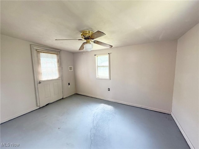 5048 Grove Ave, Lorain, OH 44055 - unfurnished room with finished concrete flooring and a ceiling fan