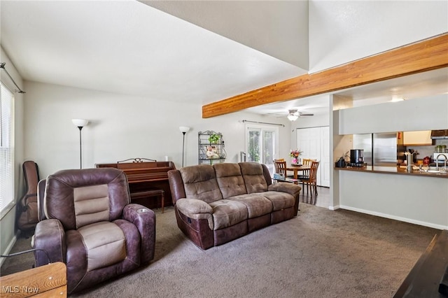 8080 Harbor Crk Unit 503, Mentor On The Lake, OH 44060 - living area featuring carpet and a ceiling fan