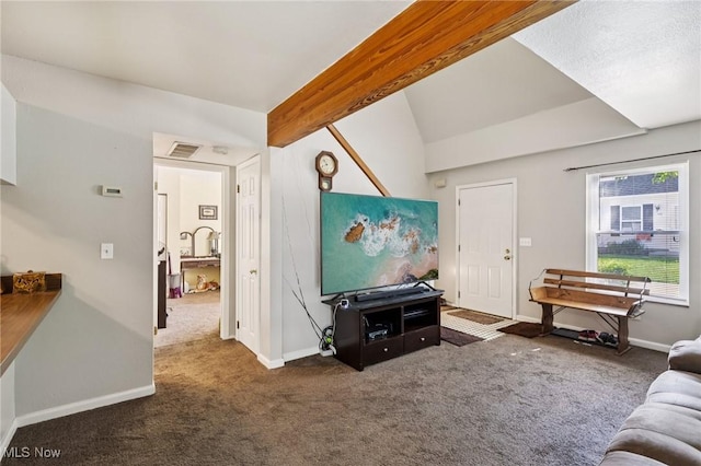 8080 Harbor Crk Unit 503, Mentor On The Lake, OH 44060 - living area featuring carpet flooring and lofted ceiling