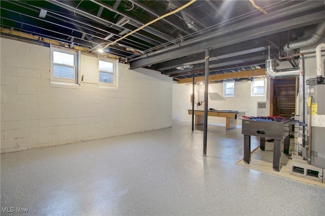 181 Seminary St, Berea, OH 44017 - basement with water heater and healthy amount of natural light
