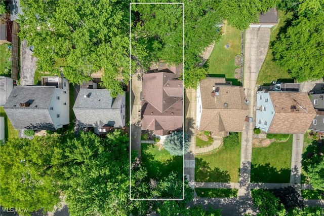 2324 Scholl Rd, University Heights, OH 44118 - aerial perspective of suburban area with property boundaries highlighted