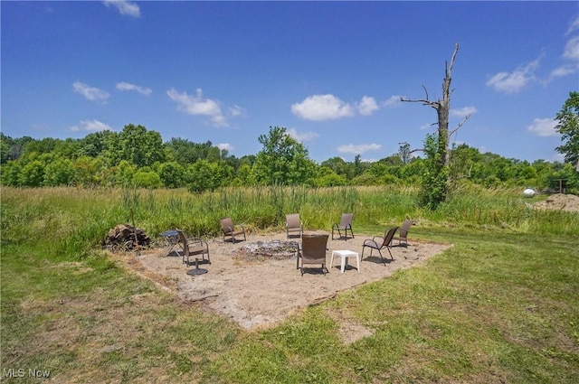 13774 Smith Goshen Rd, Beloit, OH 44609 - view of yard featuring an outdoor fire pit