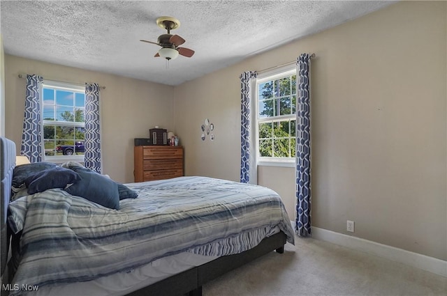 13774 Smith Goshen Rd, Beloit, OH 44609 - carpeted bedroom featuring a textured ceiling and a ceiling fan