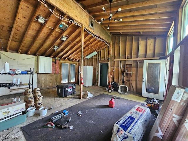 1070 US Highway 6, Rome, OH 44085 - miscellaneous room with vaulted ceiling and a garage