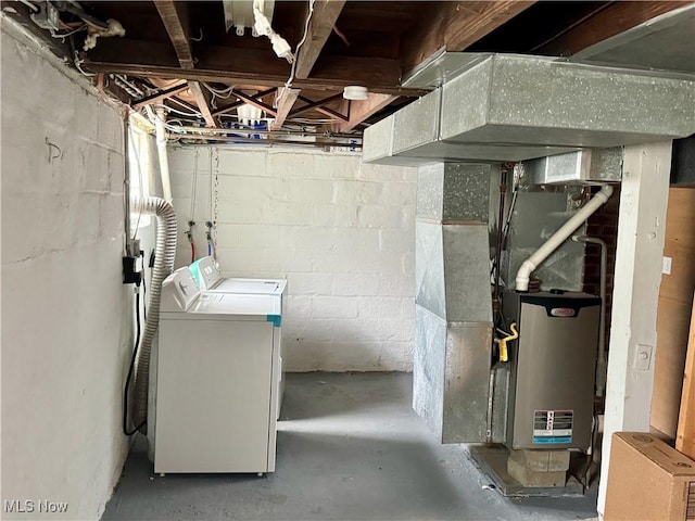 1104 Kenmore Ave SE, Warren, OH 44484 - unfinished basement featuring washer and dryer and water heater