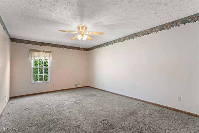 3494 Ivy Hill Cir Unit A, Cortland, OH 44410 - carpeted empty room featuring a ceiling fan and a textured ceiling
