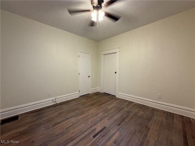 2000 16th St, Parkersburg, WV 26101 - unfurnished room with dark wood finished floors and ceiling fan