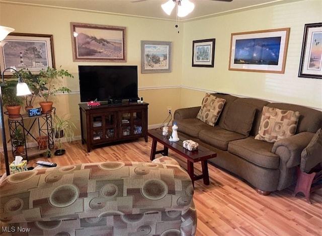 3590 Allendale Ave, Austintown, OH 44511 - living area with wood finished floors and a ceiling fan
