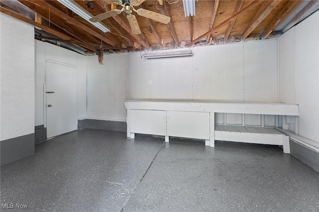 2413 W Manor Ave, Struthers, OH 44514 - unfinished below grade area with ceiling fan