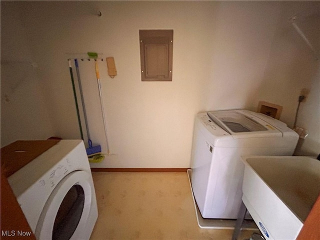 931 Pearson Cir Unit 3, Boardman, OH 44512 - laundry area with electric panel, carpet floors, and washer hookup