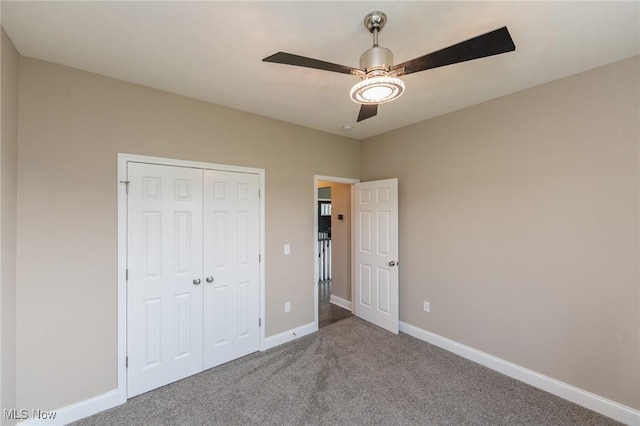 3508 Boos Rd, Huron, OH 44839 - unfurnished bedroom with carpet floors, a closet, and ceiling fan