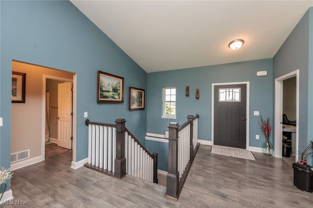 3508 Boos Rd, Huron, OH 44839 - entryway with wood finished floors and lofted ceiling