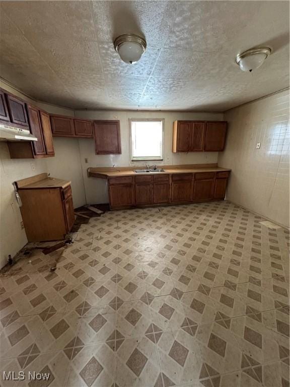 3454 Fulton Rd, Cleveland, OH 44109 - kitchen featuring under cabinet range hood and light countertops