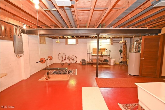 5735 Herbert Rd, Canfield, OH 44406 - basement with electric panel and water heater