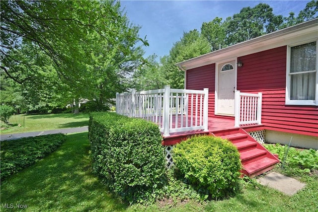 5735 Herbert Rd, Canfield, OH 44406 - wooden deck with a lawn