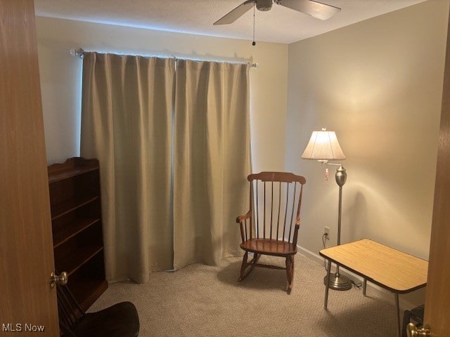 209 Potters Cir, Girard, OH 44420 - living area featuring carpet floors and ceiling fan