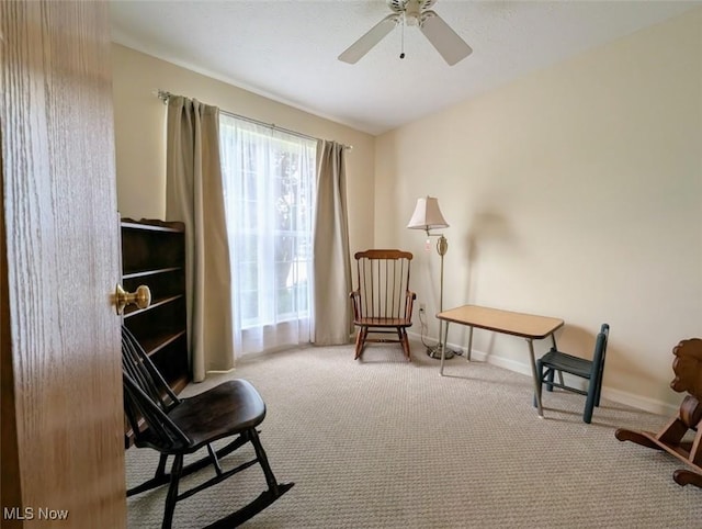 209 Potters Cir, Girard, OH 44420 - sitting room with a ceiling fan and carpet