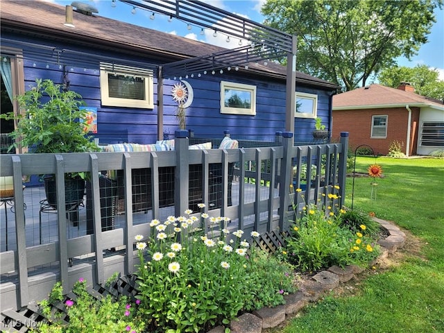 6412 Lieb Dr, New Franklin, OH 44216 - view of home's exterior with a lawn and a pergola
