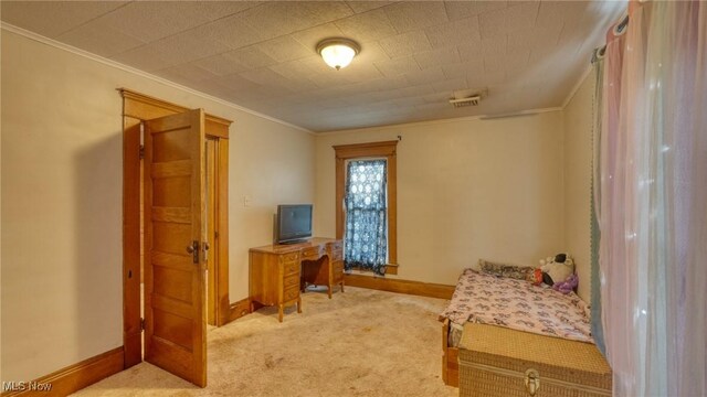 221 N 9th St, Cambridge, OH 43725 - bedroom featuring carpet floors and ornamental molding