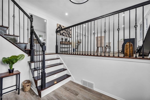 2162 Daniels Ave, Akron, OH 44312 - stairway featuring wood finished floors and recessed lighting